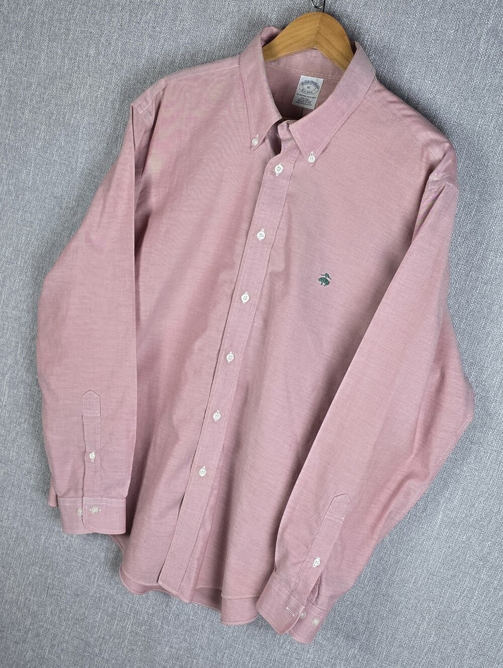 Brooks Brothers The Original Polo Shirt Button Front Dress Shirt Pink Mens Sz XL